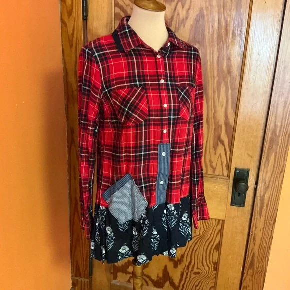 Merona Shabby Chic feminine ruffled flannel shirt - Picture 8 of 11